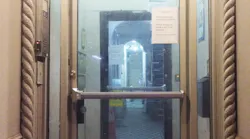 Photo 1. Really? Exit Device on exterior?