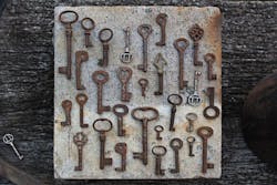 Wooden pin locks date back to 4000 B.C., and the first all-metal warded locks were conceived in the Middle Ages Wooden pin locks date back to 4000 B.C., and the first all-metal warded locks were conceived in the Middle Ages