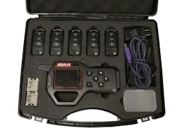 Photo 1. The VVDI Key Tool from Xhorse includes a carrying case, all necessary cables and 5 flip-key programmable remotes.
