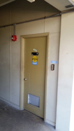 School restroom door, exterior side (from hallway) School restroom door, exterior side (from hallway)