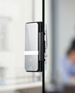 The Adams Rite® G100 wireless digital glass lock for all-glass openings The Adams Rite® G100 wireless digital glass lock for all-glass openings