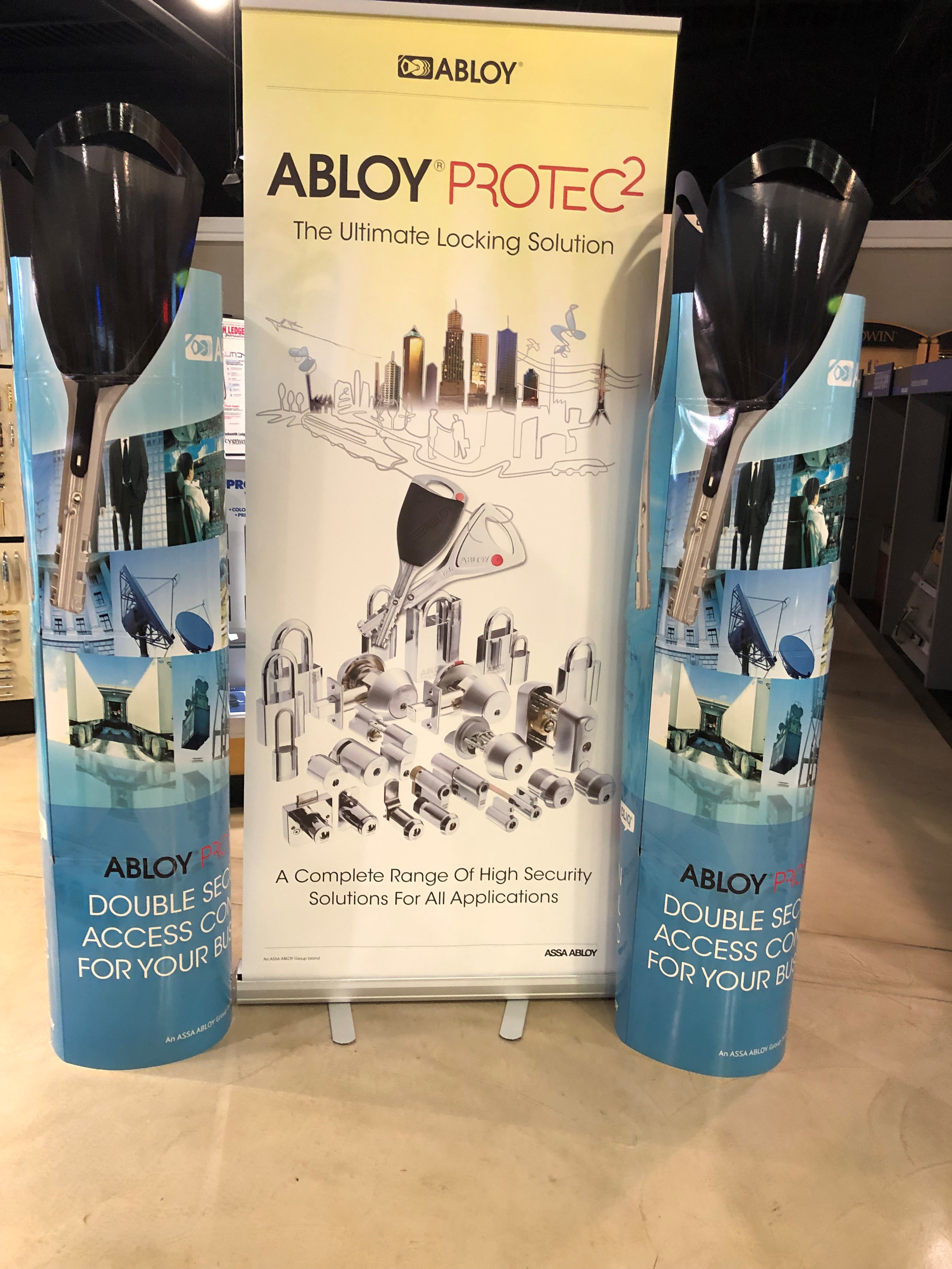 An ABLOY USA product display at Accredited Lock Supply&rsquo;s office.