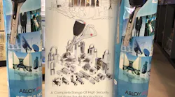 An ABLOY USA product display at Accredited Lock Supply’s office.