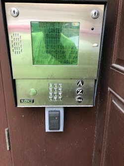 A Doorking access control card reader added to a cellular-based intercom with directory A Doorking access control card reader added to a cellular-based intercom with directory