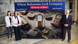 Sarah Rassell and Trish Smith (seventh generation family business leaders) with their father, Howard Smith, CEO and president and sixth-generation leader of Wilson Bohannan Lock Company.