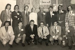 Fish (front row, fourth from left) poses with his executive team at Unican in the early 1970s. Fish (front row, fourth from left) poses with his executive team at Unican in the early 1970s.