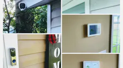 Security and doorbell cameras and smart thermostats or hubs are possible components of a home-automation system.