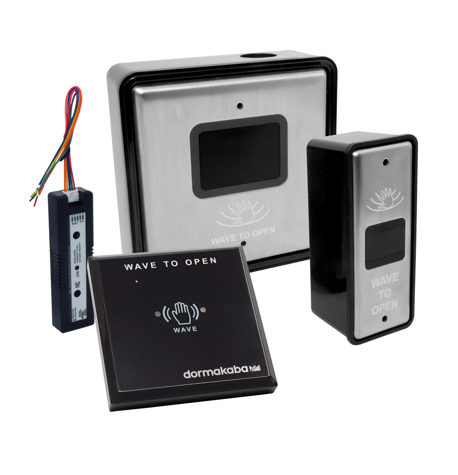 Wireless door actuators from dormakaba enable use without physical contact.