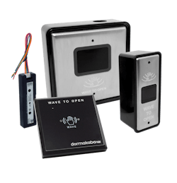 Wireless door actuators from dormakaba enable use without physical contact.