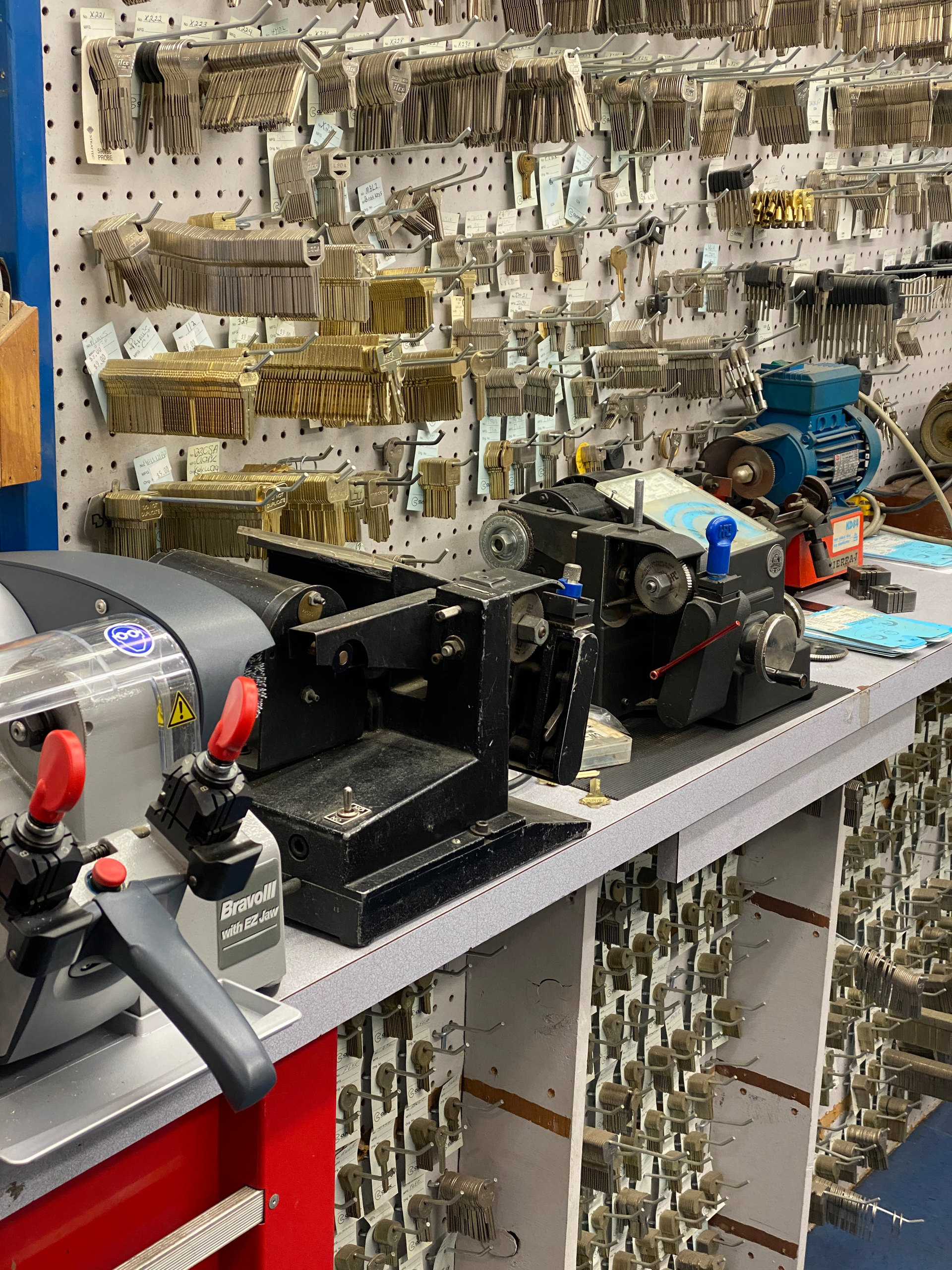 Key machines lined up at JC Magee Security