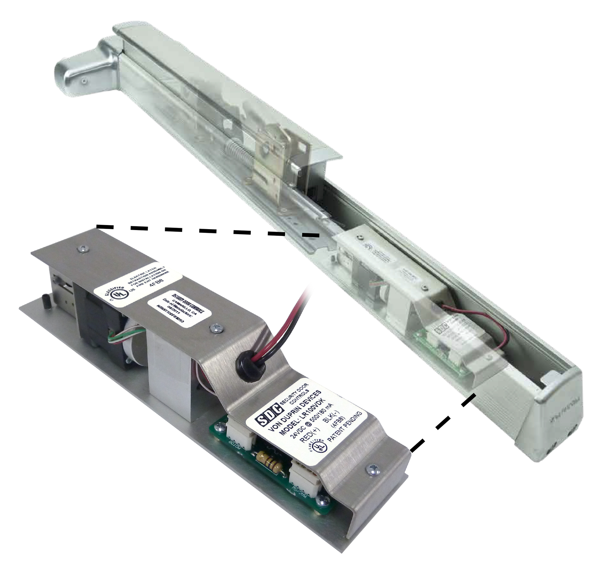 The SDC Quiet DUO LR100 ELR with a Von Duprin exit device