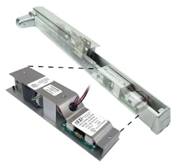 The SDC Quiet DUO LR100 ELR with a Von Duprin exit device The SDC Quiet DUO LR100 ELR with a Von Duprin exit device