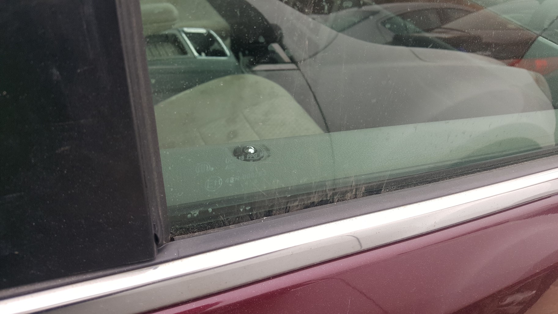 Image 1: Investigative locksmithing involves using your expertise to spot things. What do the marks on the window tell you?