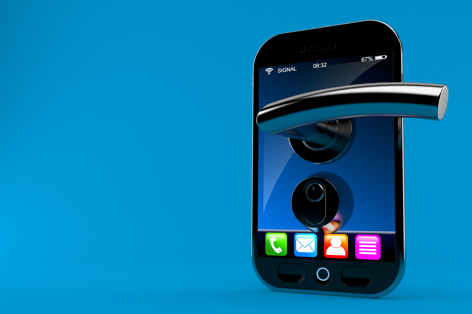 Unlocking a door is increasingly handled through a phone.