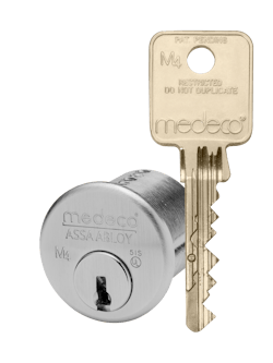 Medeco 4 provides the highest level of protection against physical attack. Medeco 4 is ANSI/BHMA 156.30/156.5 rated and UL 437 listed. A movable element in the key helps to protect against the threat of 3D printing.