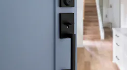 The Kwikset Home Connect 620 in the contemporary style with Matte Black finish