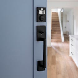 The Kwikset Home Connect 620 in the contemporary style with Matte Black finish