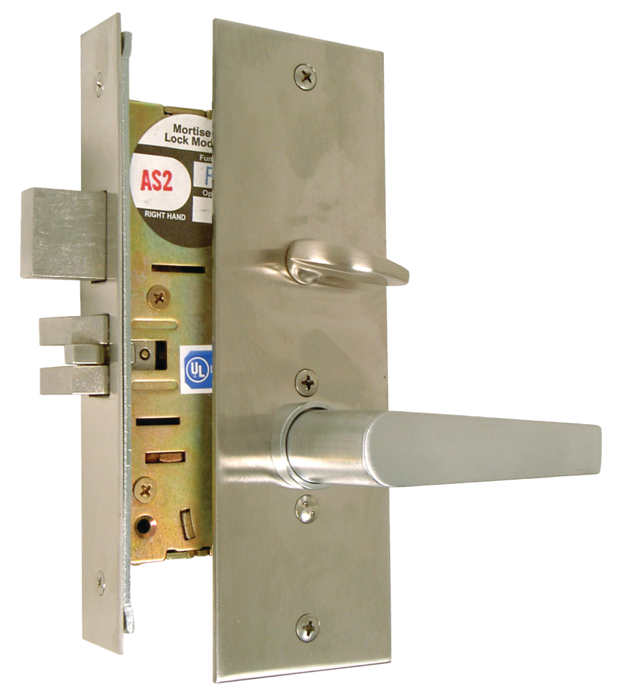 Mortise lock with escutcheon