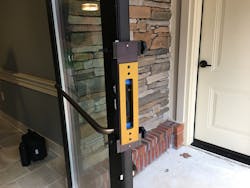 A jig can make working with aluminum doors so much easier. A jig can make working with aluminum doors so much easier.