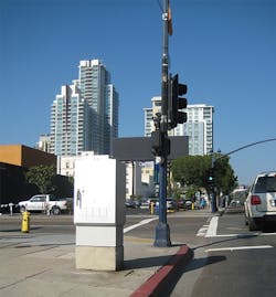 A traffic signal controller cabinet should be hardened and would be suited to a high-security system.