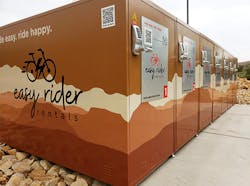 Easy Rider Rental users can access e-bike locks by using a code sent by the company’s reservation system. Easy Rider Rental users can access e-bike locks by using a code sent by the company’s reservation system.