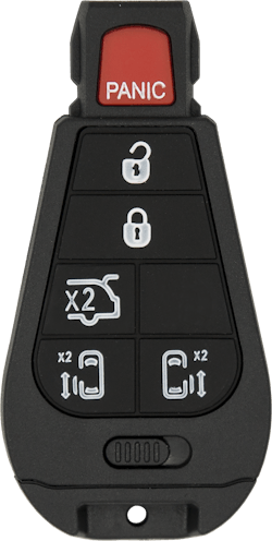 A prox fob for Chrysler Town & Country and Dodge Grand Caravan models, among others A prox fob for Chrysler Town & Country and Dodge Grand Caravan models, among others
