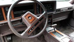 Image 2: A Canadian-made steering column was on certain Buick and Cadillac models. Notice that the cruise control is on the horn pad rather than the turn signal stalk. Image 2: A Canadian-made steering column was on certain Buick and Cadillac models. Notice that the cruise control is on the horn pad rather than the turn signal stalk.