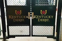 A LockeyUSA TB950 Magnum secures a gate at Churchill Downs, the site of the Kentucky Derby. A LockeyUSA TB950 Magnum secures a gate at Churchill Downs, the site of the Kentucky Derby.