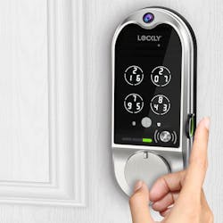 The Vision Deadbolt has its fingerprint reader on the side of the lock. The Vision Deadbolt has its fingerprint reader on the side of the lock.