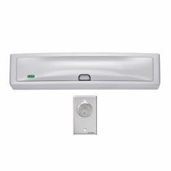 Available in a variety of finishes, the DEM680E is intended for interior and perimeter exit single outswinging doors. Available in a variety of finishes, the DEM680E is intended for interior and perimeter exit single outswinging doors.