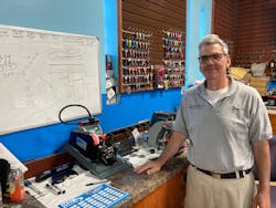 Thomas Thill with his Framon #2 key machine at his Bridgeview lockshop Thomas Thill with his Framon #2 key machine at his Bridgeview lockshop