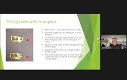 In the image, note the inclusion of false gates and the top and bottom of the levers shown. In the image, note the inclusion of false gates and the top and bottom of the levers shown.