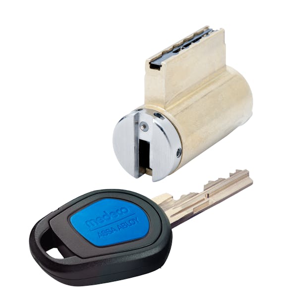 Medeco CLIQ Key-in-knob cylinder with key
