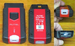 Image 2: The Vehicle Communications Interface (VCI) connects to the base unit of the KM100 wirelessly via Bluetooth. Unfortunately, at this time, it isn’t compatible with the CAN FD protocol, but it can be used with a CAN FD adaptor. Image 2: The Vehicle Communications Interface (VCI) connects to the base unit of the KM100 wirelessly via Bluetooth. Unfortunately, at this time, it isn’t compatible with the CAN FD protocol, but it can be used with a CAN FD adaptor.