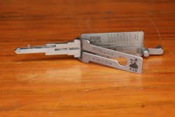 Image 6: A typical Original Lishi 2-in-1 pick that allows the user to pick and decode most automotive locks in minutes. Note the image of inventor Mr. Li on the tool, which distinguishes it from knockoffs. Image 6: A typical Original Lishi 2-in-1 pick that allows the user to pick and decode most automotive locks in minutes. Note the image of inventor Mr. Li on the tool, which distinguishes it from knockoffs.