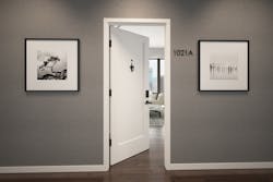 Multifamily includes apartment entrances off a common hallway.