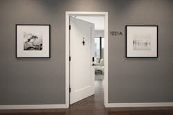 Multifamily includes apartment entrances off a common hallway. Multifamily includes apartment entrances off a common hallway.