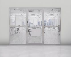 Inside office door application, wireless deadlatch with reader and trim Inside office door application, wireless deadlatch with reader and trim