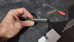 Photo 1. Profile cylinder to be rekeyed Photo 1. Profile cylinder to be rekeyed