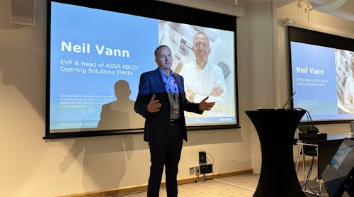 Neil Vann, executive VP and head of the EMEIA Division, ASSA ABLOY Opening Solutions, at ELF 2023 in Helsinki, Finland.