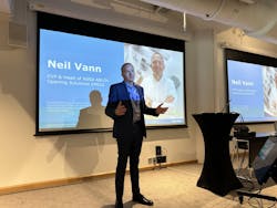 Neil Vann, executive VP and head of the EMEIA Division, ASSA ABLOY Opening Solutions, at ELF 2023 in Helsinki, Finland. Neil Vann, executive VP and head of the EMEIA Division, ASSA ABLOY Opening Solutions, at ELF 2023 in Helsinki, Finland.