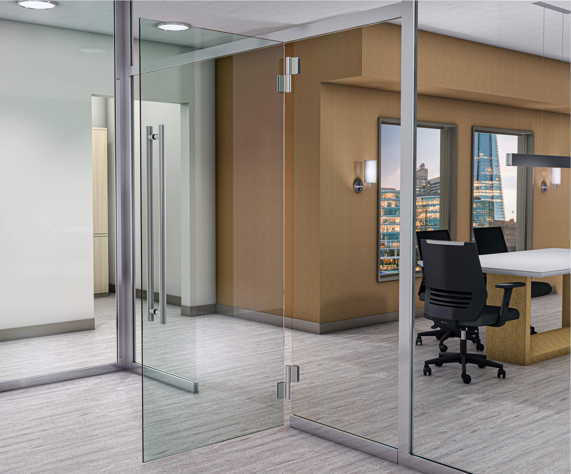 Glass provides openness and natural light in an office environment