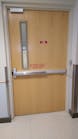 Fire door in hospital corridor