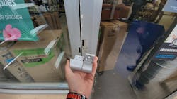 Photo 3. Middle hinge unbolted and removed Photo 3. Middle hinge unbolted and removed