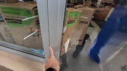 Photo 5. Shim also needed between frame and back side of door Photo 5. Shim also needed between frame and back side of door