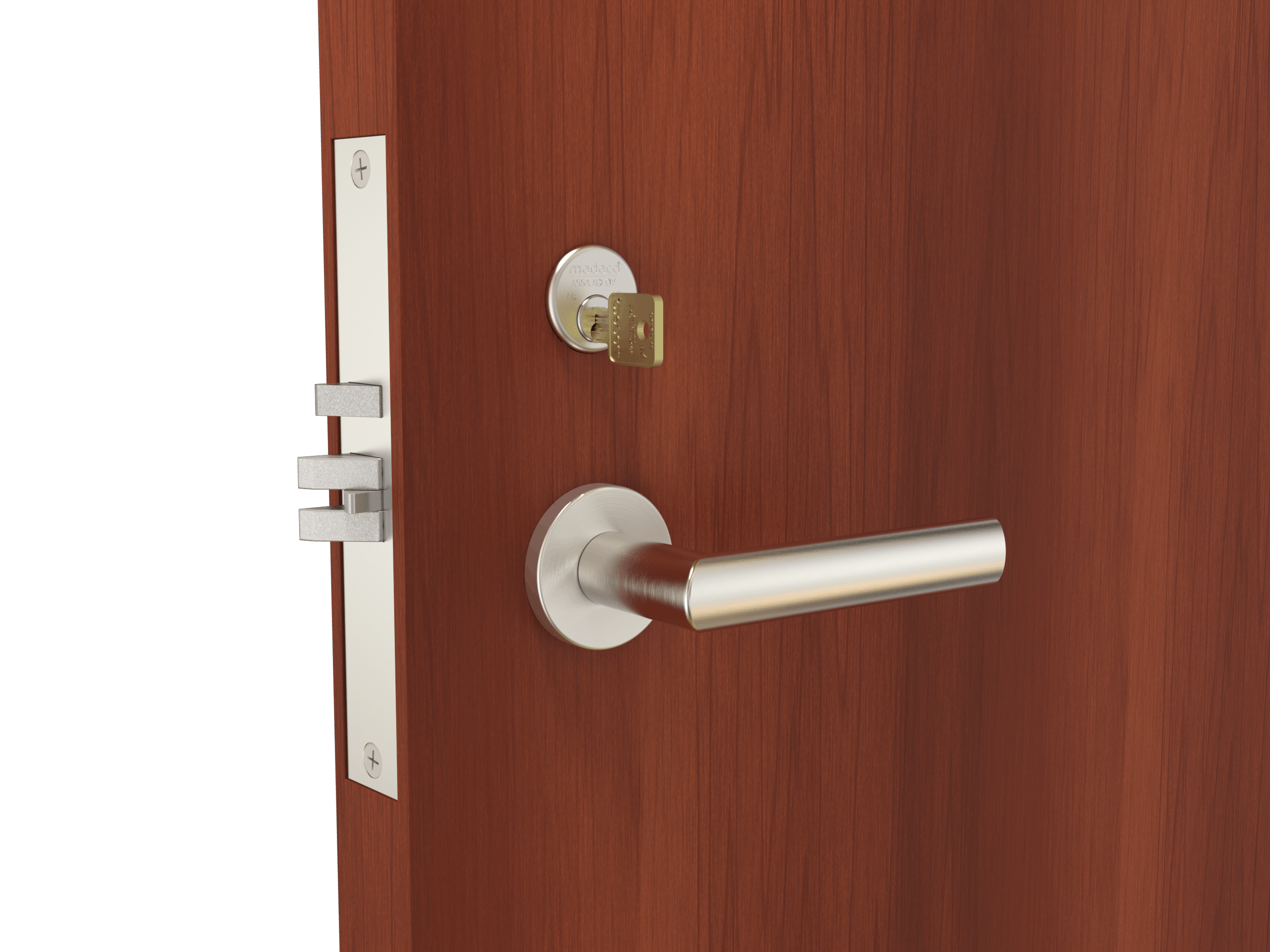 Medeco 4 mortise cylinder (with key) on door