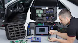The Autel IM608 Pro in use