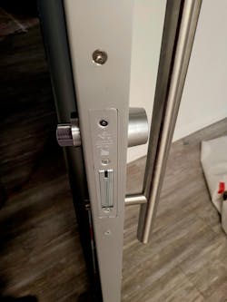 Adams Rite MS1850S swing bolt with a 4016 header bolt add-on installed Adams Rite MS1850S swing bolt with a 4016 header bolt add-on installed