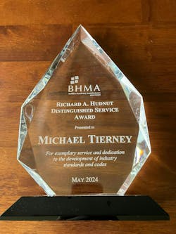 Michael Tierney award from Builders Hardware Manufacturers Association