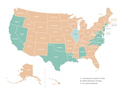 Locksmith Licensing Map Locksmith Licensing Map